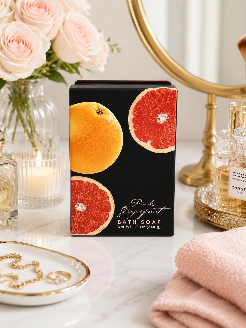 Pink Grapefruit Luxe Bath Soap Bar | Moisturizing Bath Bar | 12 oz | New in Box